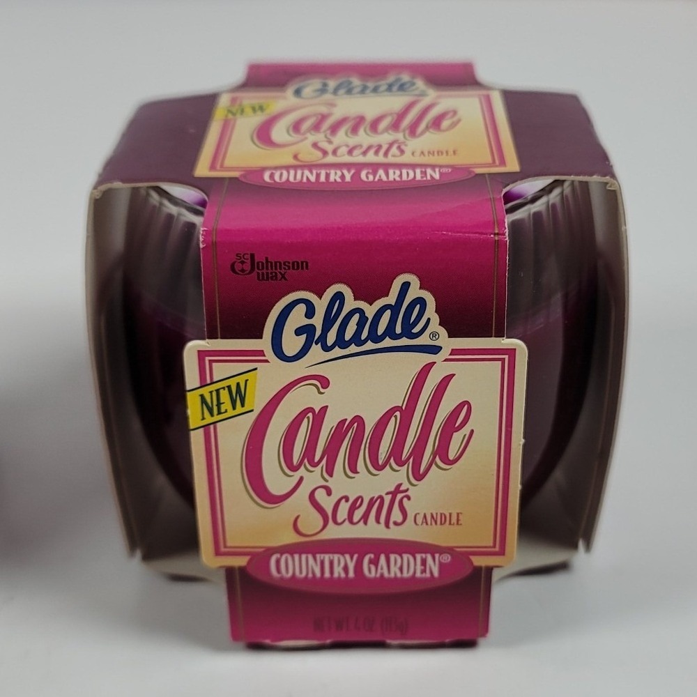 Vintage 1995 Glade Candle Scents Country Garden 4 oz Jar Candle New NOS